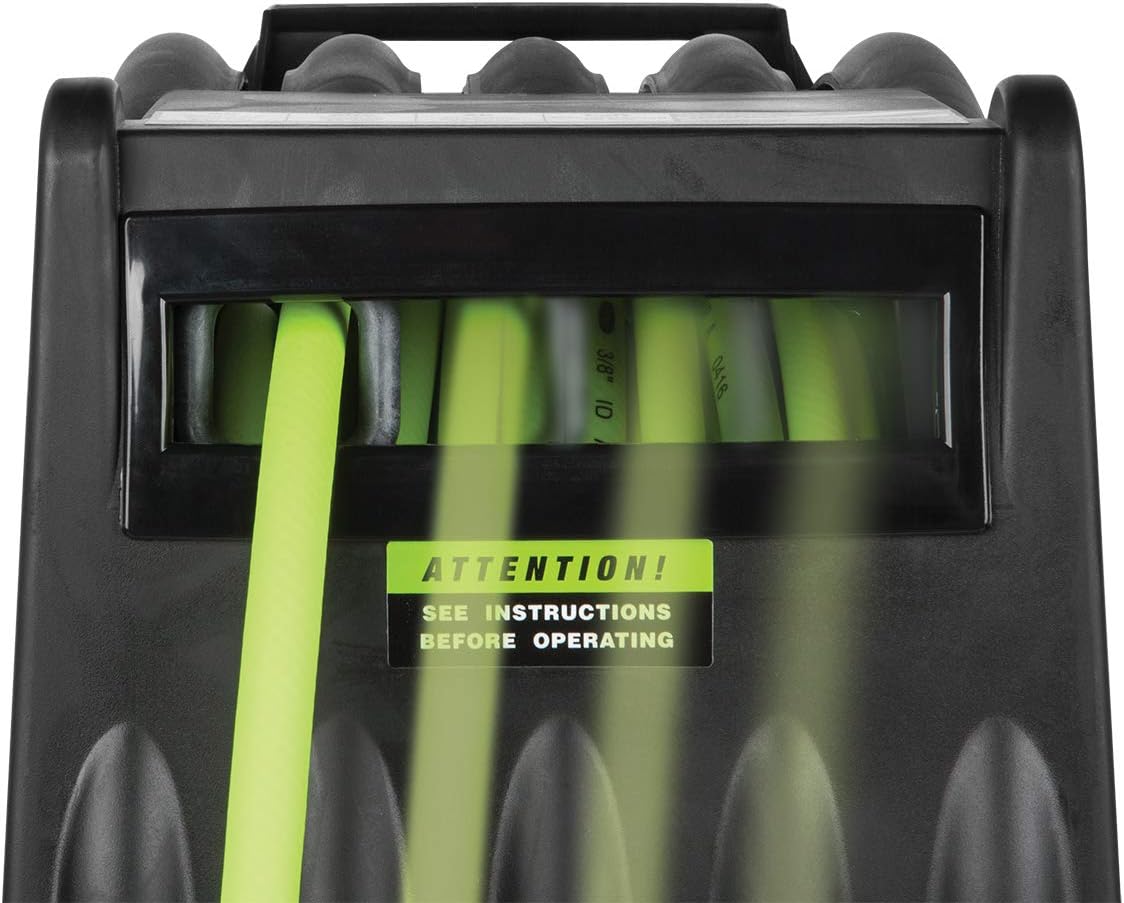 Flexzilla Levelwind Retractable Air Hose Reel, 3/8 in. x 75 ft., Heavy Duty, Lightweight, Hybrid, ZillaGreen - L8306FZ