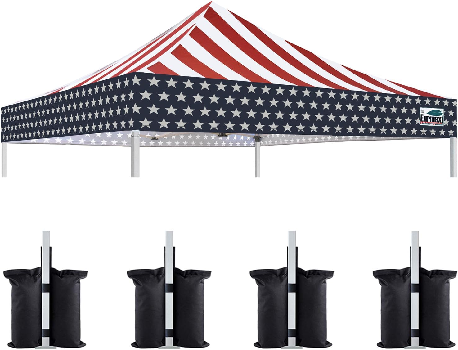 Eurmax USA 10x10 Pop Up Canopy Replacement Top,Universal Instant Canopy Cover ONLY,Heavy Duty UPF 50+ UV Protection,Water & Wind Resistant Tarp,30+ Colors Available,Bonus 4 Sand Bags (White)