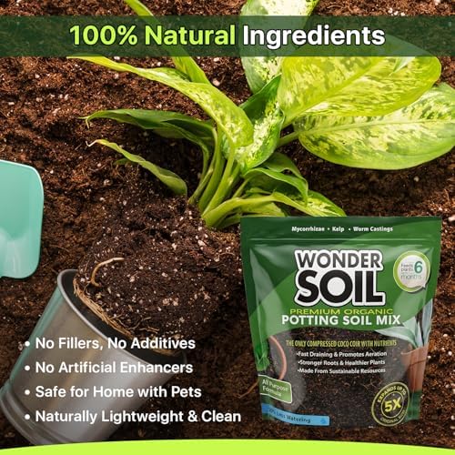 WONDER SOIL | Organic Potting Soil | 12 QUARTS of Ready to Plant Coco Coir Fully Loaded with Nutrients | 3 LBS Bag Expands to 12 Quarts of Indoor