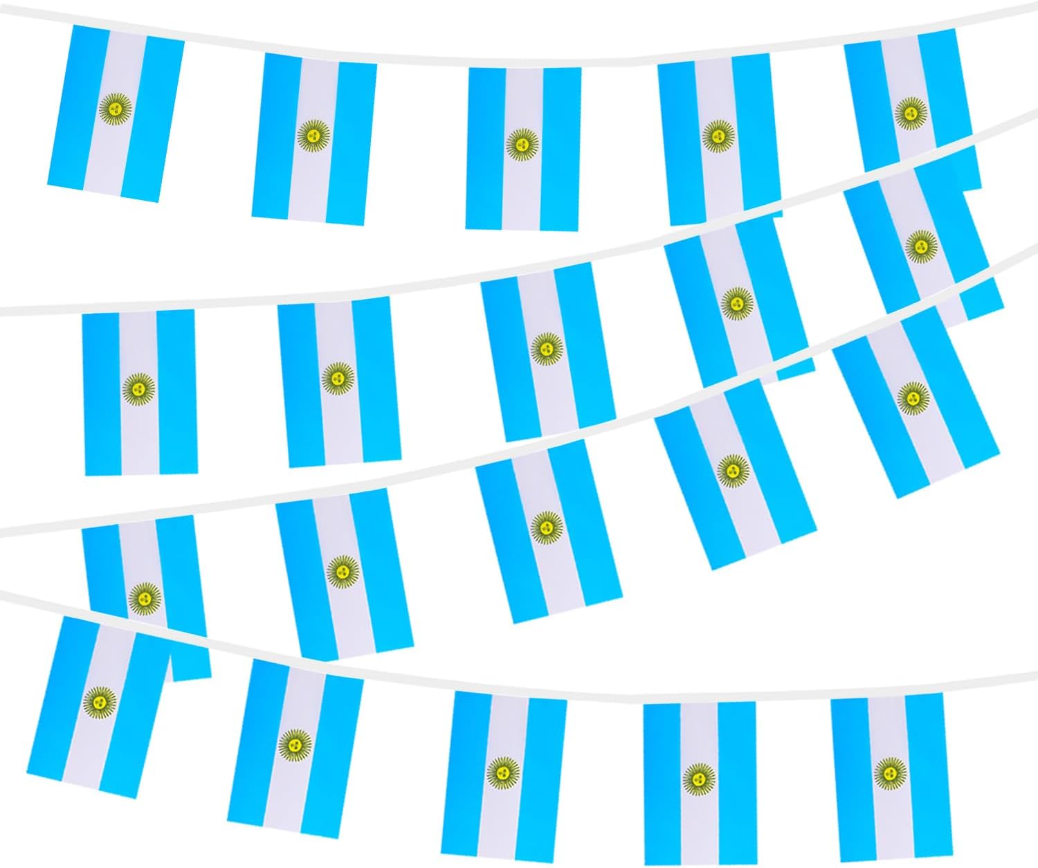 Nicaragua String Flags Banner Mini Small Nicaraguans Flag Bunting Patriotic Hanging Decor,National Holiday, Sports Game, Fiesta & Themed Party,18 Feet 20 Flags