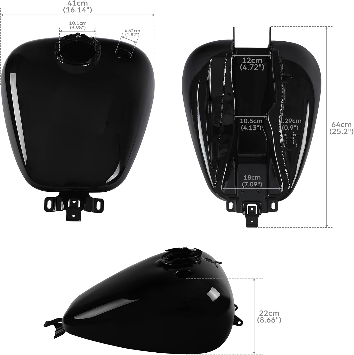 SLMOTO 3.4 Gallon Motorcycle Gas Tank W/Cap Fit For Honda Rebel 250 CMX250