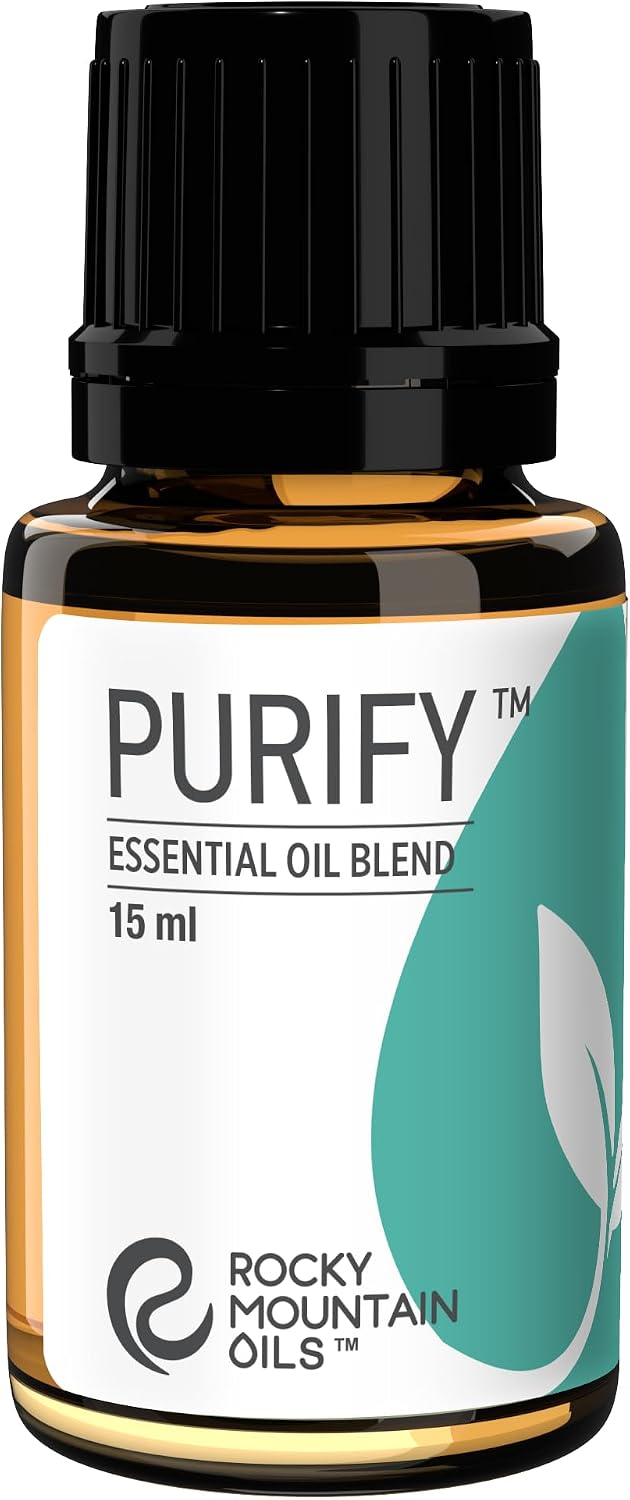 Rocky Mountain Oils Purify Essential Oil Blend 15ml - Organic, 100% Pure Blend with Lemongrass, Rosemary, Lavender, Myrtle, Citronella