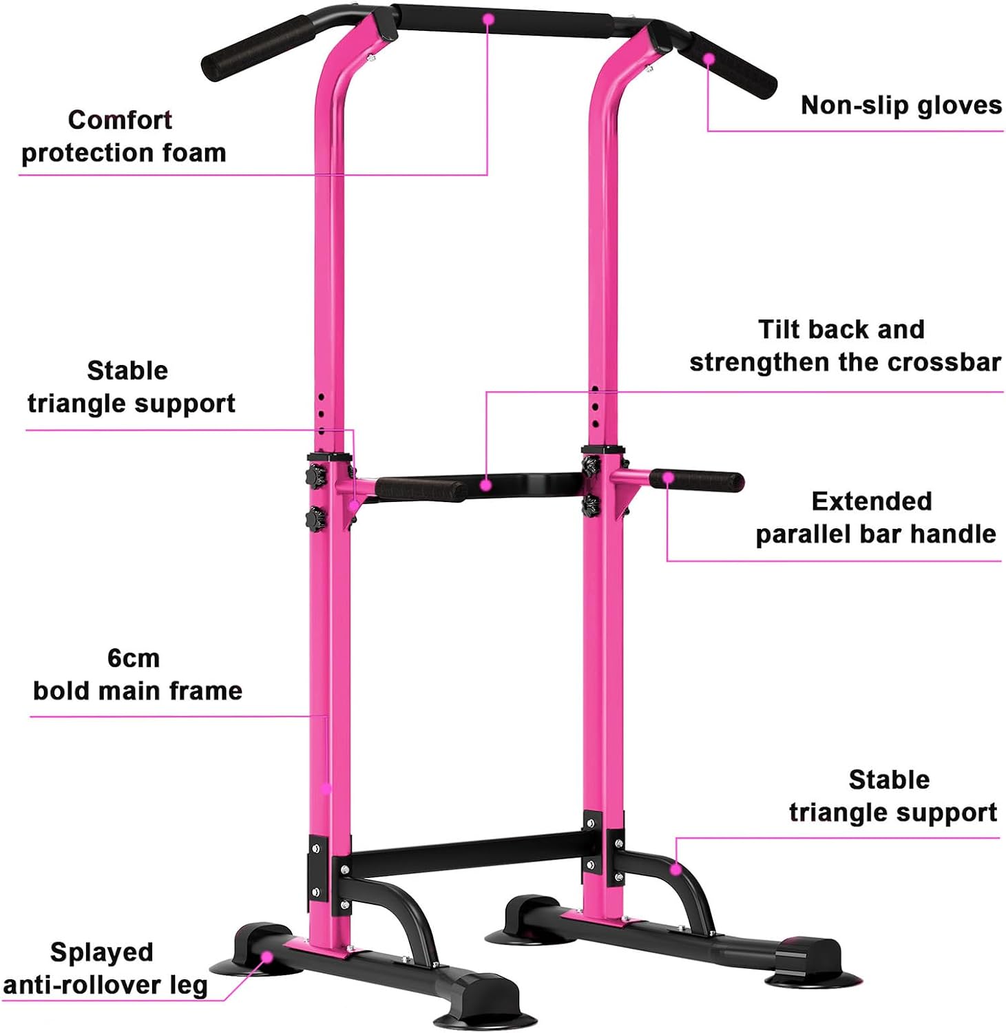 SogesHome Multi-Function Power Tower Pull Up Bar Dip Station for Home Gym