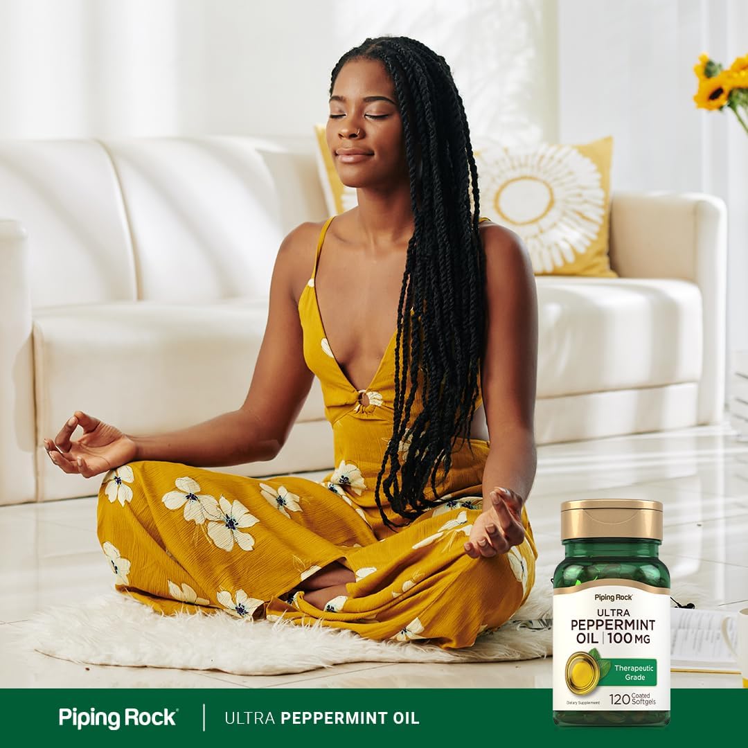 Piping Rock Peppermint Oil Softgel Capsules | 100mg | 120 Pills