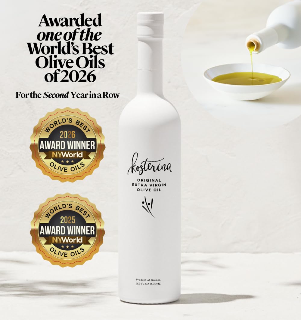 Kosterina Original Extra Virgin Olive Oil, Cold-Pressed EVOO (16.9oz)