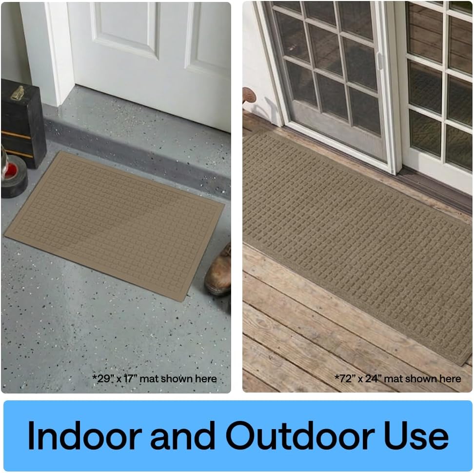 GORILLA GRIP® HydroABSORB Door Mat for Indoor Outdoor Use, 29x17 Black