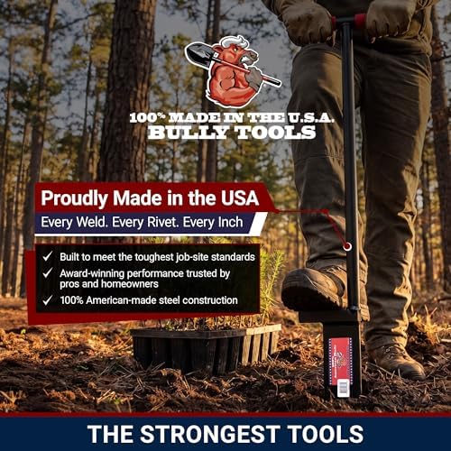 11-Gauge Dibble Bar Tree Planting Tool, Rubber Grip T-Handle | Heavy Duty All-Steel Digging Bar for Seedlings, Saplings and Young Trees