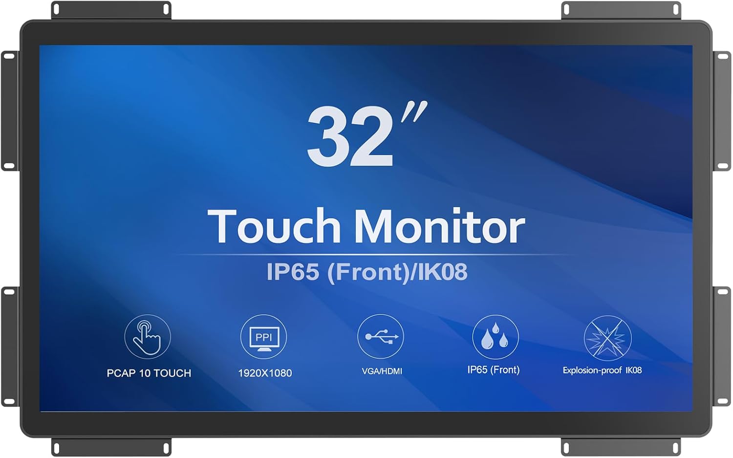 GreenTouch 18.5 Industrial Touch Monitor Open Frame, HDMI/VGA/DVI Interface, Muliti Touch Capacitive Touch Screen Technology