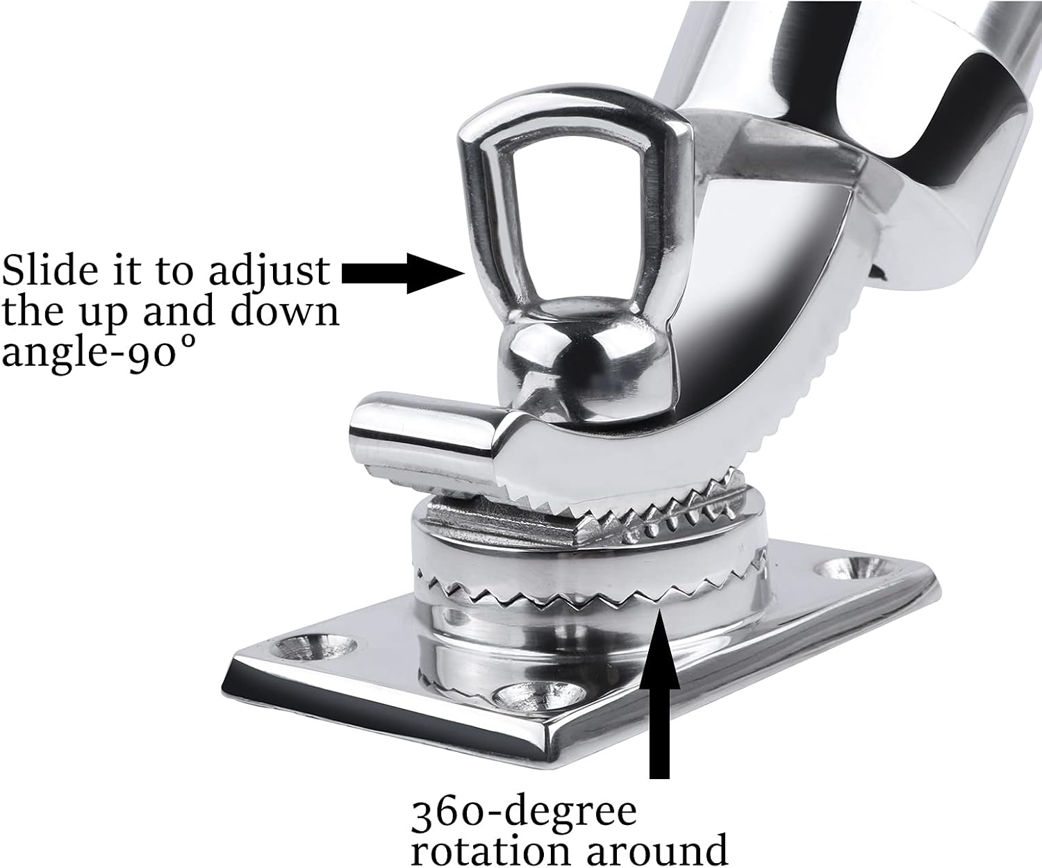 Deck Mount Fishing Rod Holder, Marine Grade Stainless Steel Adjustable Fishing Rod Holders, Support for Marine Boat Yacht