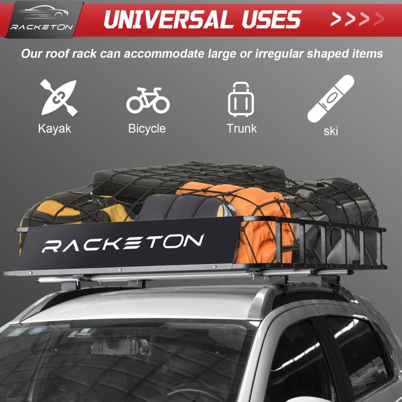 64”x39”x8” Roof Cargo Rack for SUV Car Trucks,Heavy Duty Cargo Basket Anti-Rust Top Luggage Rack