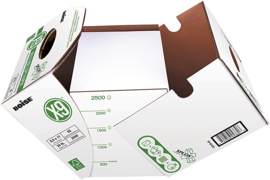 Boise X-9 Multi-Use Printer & Copy Paper, 5 Reams, White, Ledger (11in x 17in), 2500 Sheets Per Case, 20 Lb, 92 Brightness