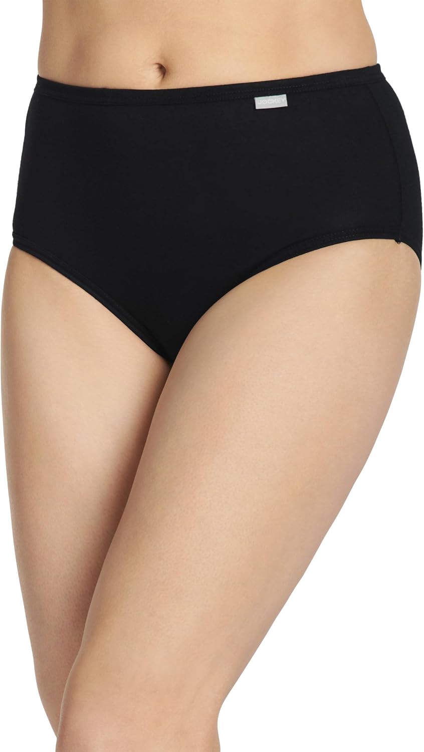 Jockey Women's Underwear 100% Cotton Elance Brief - 3 Pack