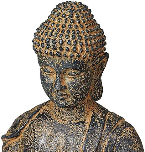 Meditating Buddha 24" High Outdoor Indoor Large Bubbler Fountain with Light | Zen Asian Decor Resin Floor LED Standing Water Feature for Outside Garden Patio Yard Backyard Porch Deck