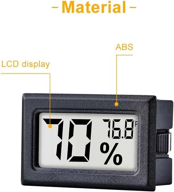 12 Pack Pgzsy Mini Small Digital Electronic Temperature Humidity Meters Gauge Indoor Thermometer Hygrometer LCD Display Fahrenheit (℉) for Humidors