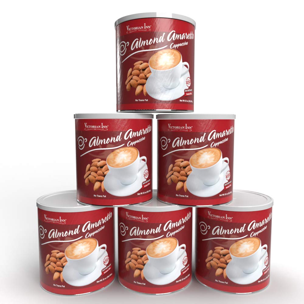 Victorian Inn Instant Cappuccino - Almond Amaretto Flavor - Creamy & Delightful Coffee Mix - Great Hot, Cold