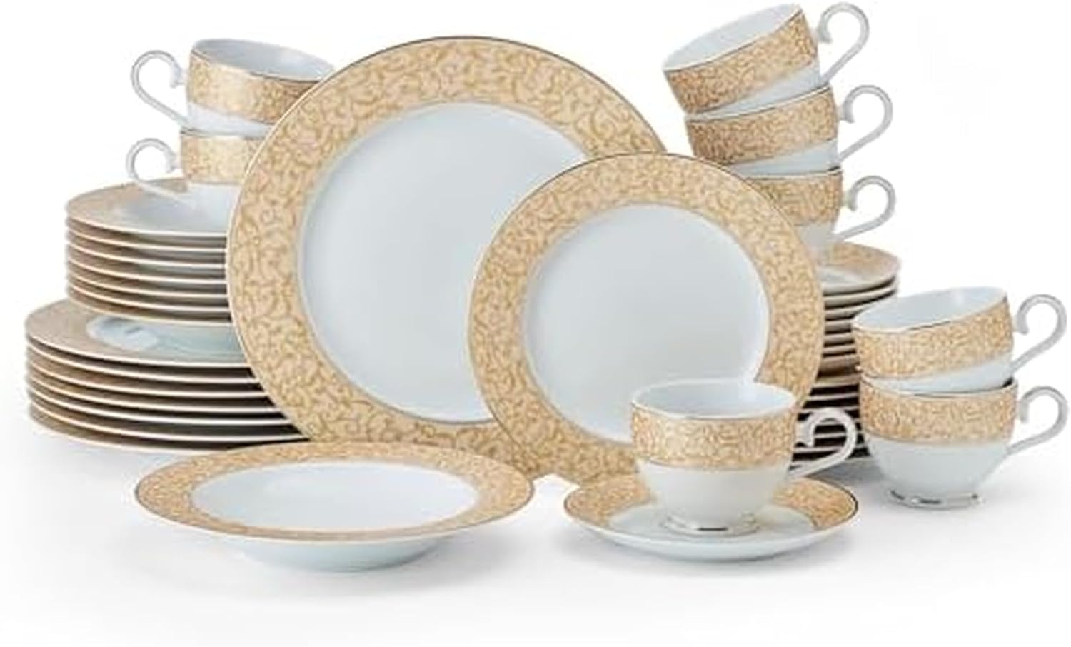 Mikasa Regent Bead 40-Piece Porcelain Dinnerware Set, Service for 8