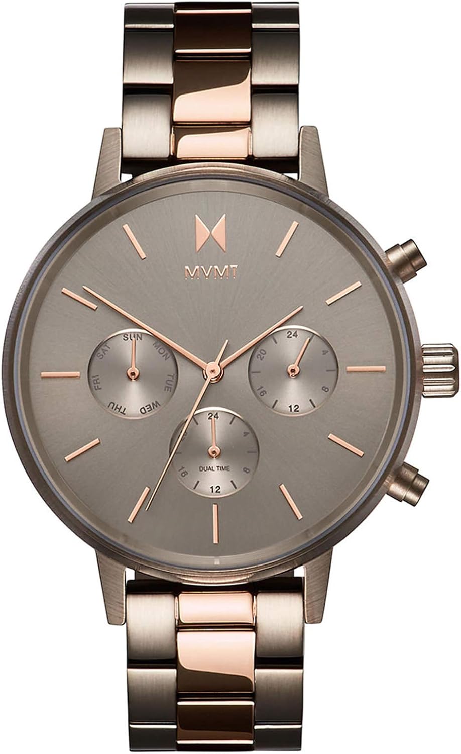 MVMT Nova - Dual Timezone Women’s Wristwatch - Minimalist Dress - 3 ATM/30 Meters Water-Resistant Timepiece - Interchangeable Bands - 38mm