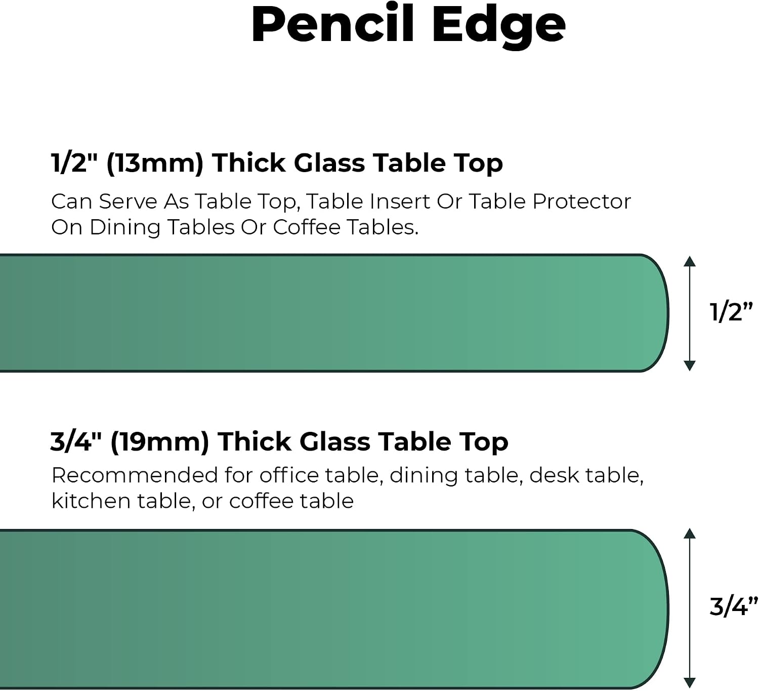 Clear Tempered Glass Table Top 22 Inch Square Flat Polished Edge with 1/4 Inch Thickness for Dining, Coffee or Side Tables by Fab Glass and Mirror