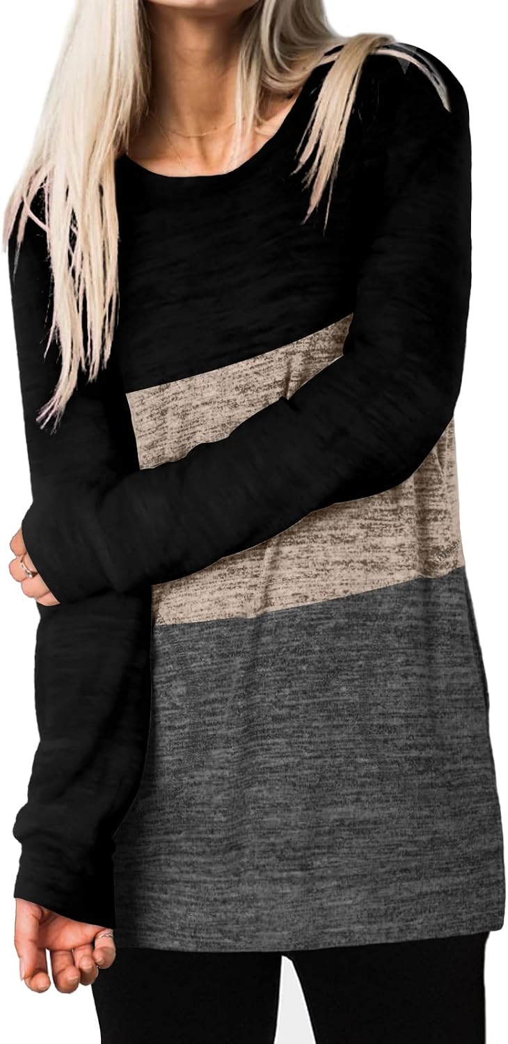 XIEERDUO Womens Casual Sweatshirts Long Sleeve Shirts Oversized With Pocket Tunic Tops S-3XL