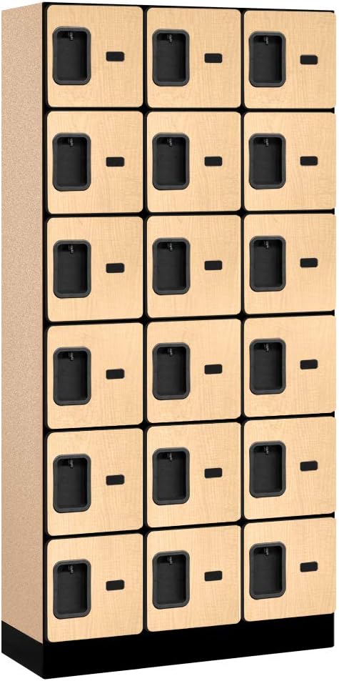 Salsbury Industries 36365MAH Six Tier Box Style Designer Wood Locker, 6' 3" x 15", Mahogany