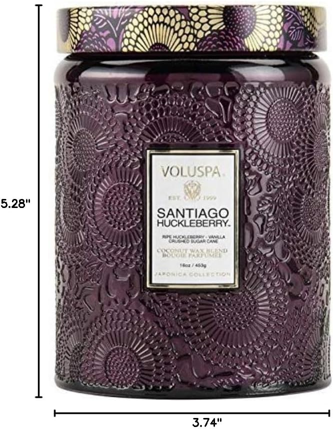 Voluspa French Cade Lavender Large Scented Candle Jar 18 Oz, 100 Hr Burn | Coconut Wax Blend in Decorative Glass, Clean Even Burn, USA Handcrafted Gift for Hosts, Fragrance Lovers & Relaxed Rooms