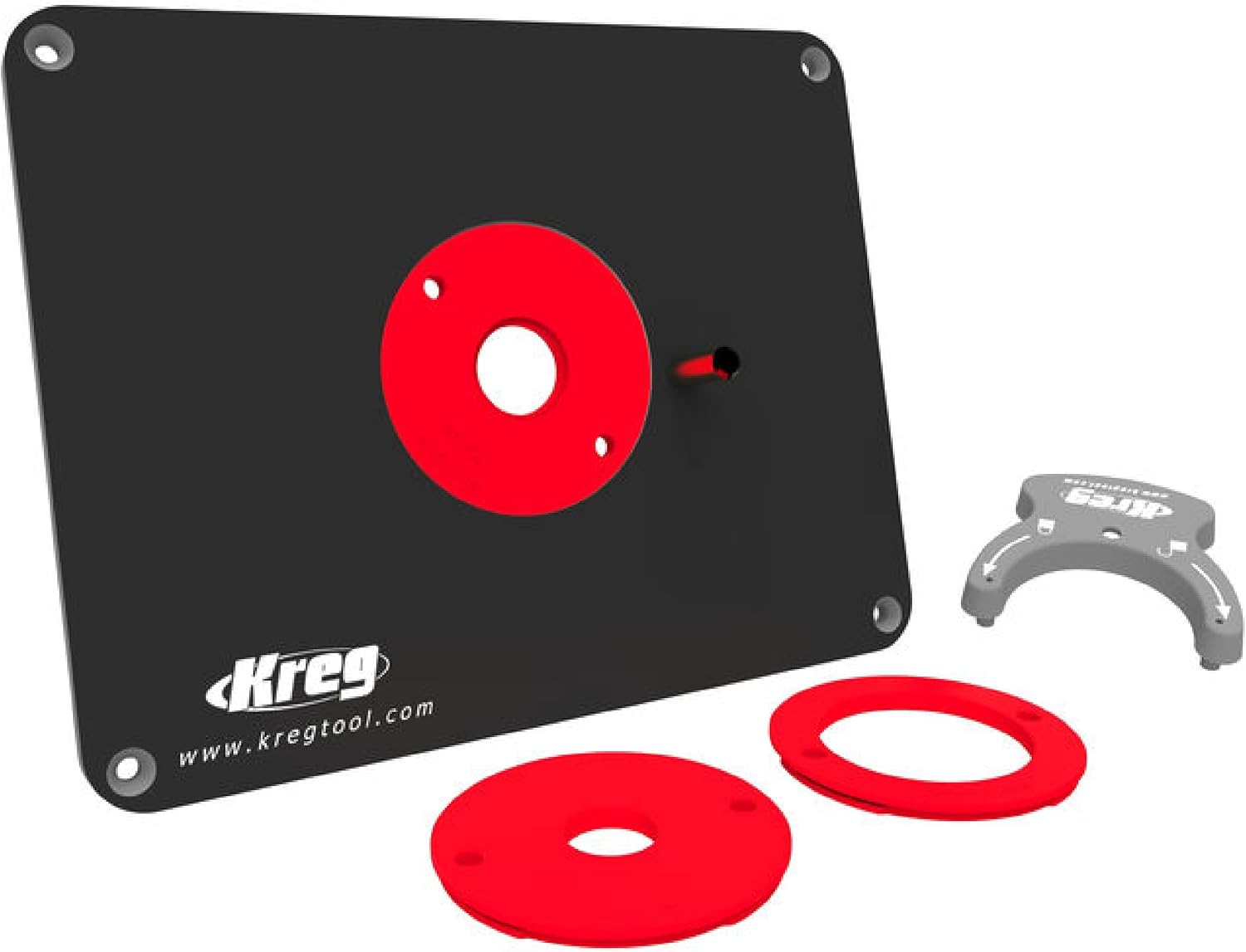 Kreg Precision Router Table Insert Plate - Predrilled for Triton MOF001 and TRA001 Routers - Level-Loc Rings - PRS4034