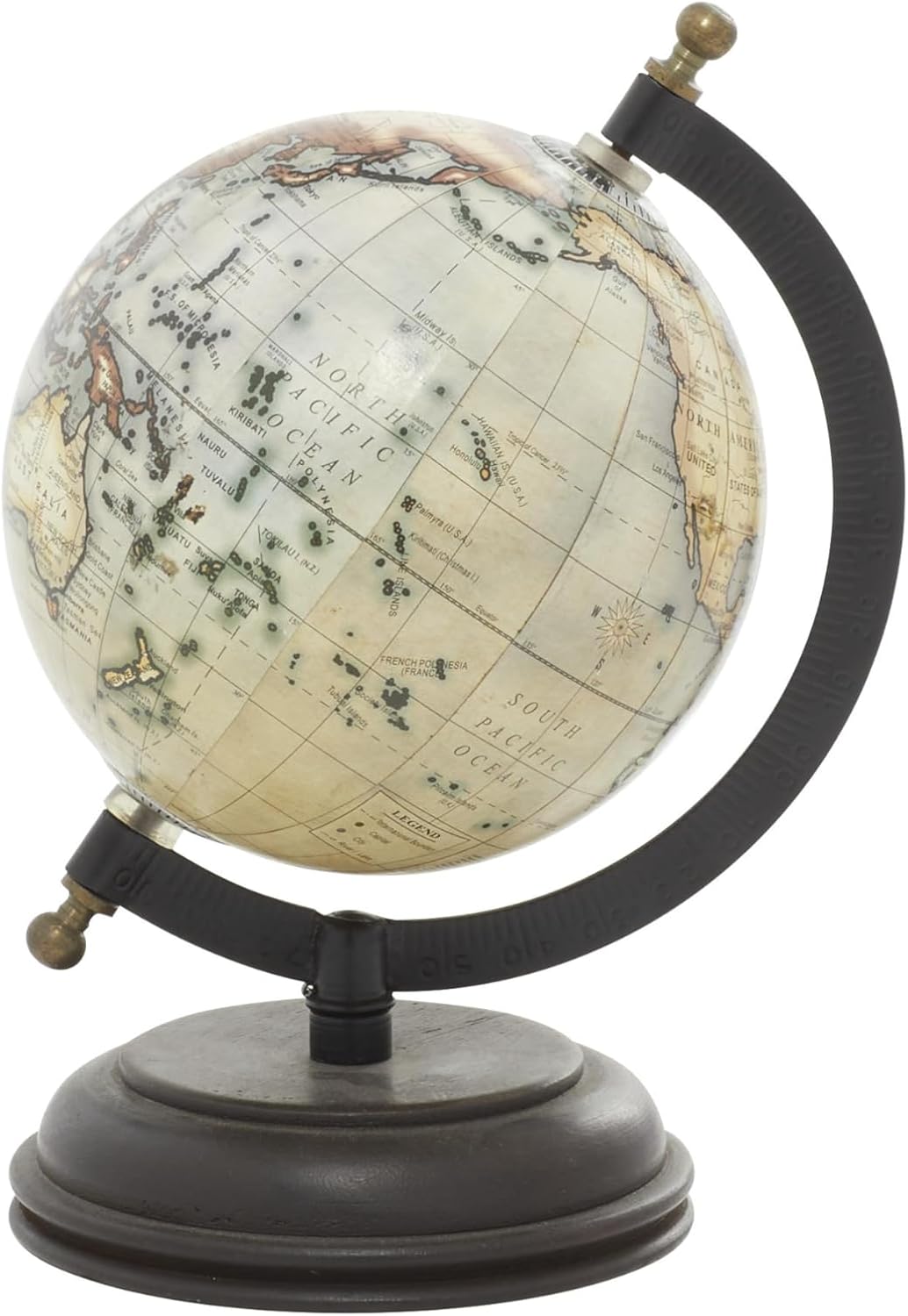 Deco 79 Mango Wood Globe, 6" x 5" x 8", Cream