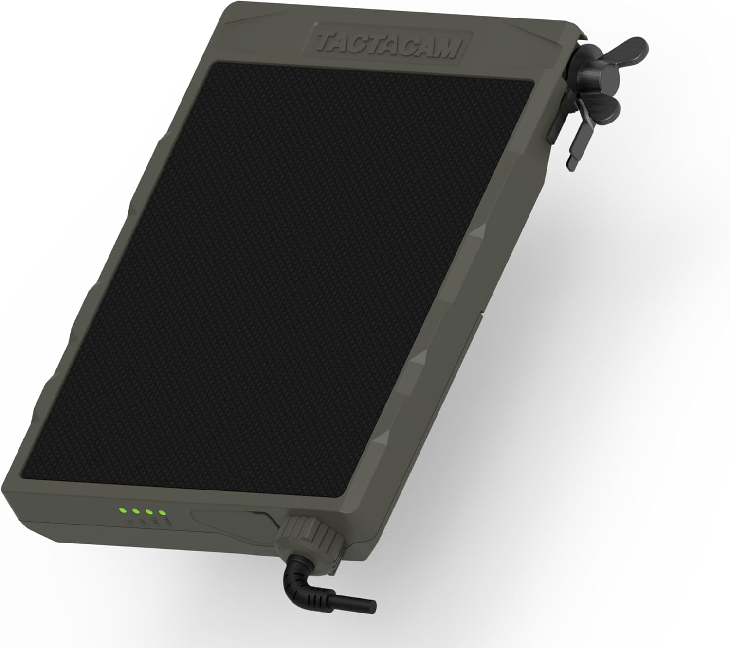 Tactacam Defend Solar Panel, Built-in Battery, Day & Night Power | 5, 200mAh built-in battery, weatherproof, integrated mount, also fits REVEAL X