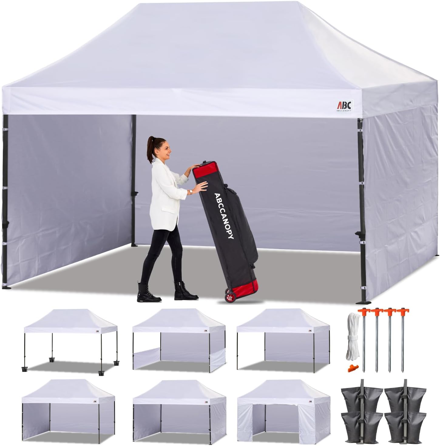 ABCCANOPY Heavy Duty Easy Pop up Canopy Tent with Sidewalls 10x20, Turquoise