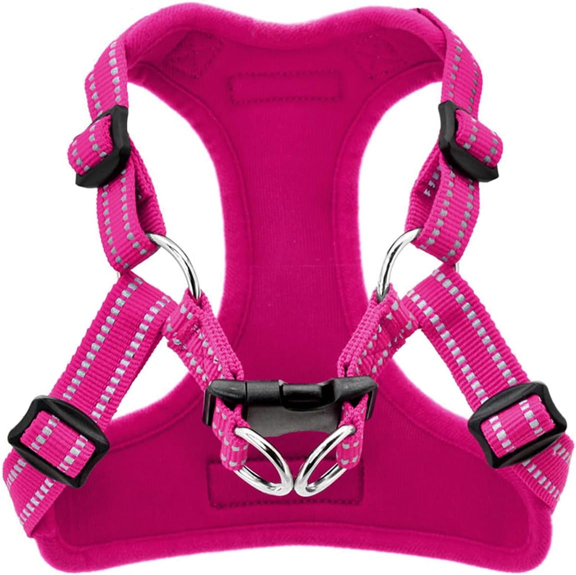 Voyager Step-in Flex Adjustable Dog Harness - Black, Medium | 17 - 21" in Chest, Fully Adjustable, Reflective Bands, All Weather Breathable Air Mesh, Lightweight, Fast Drying