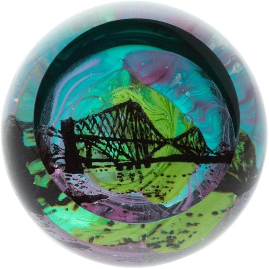 Caithness Glass Northern Aurora-Forth Bridge-NEW, us:one Size, Multi Coloured