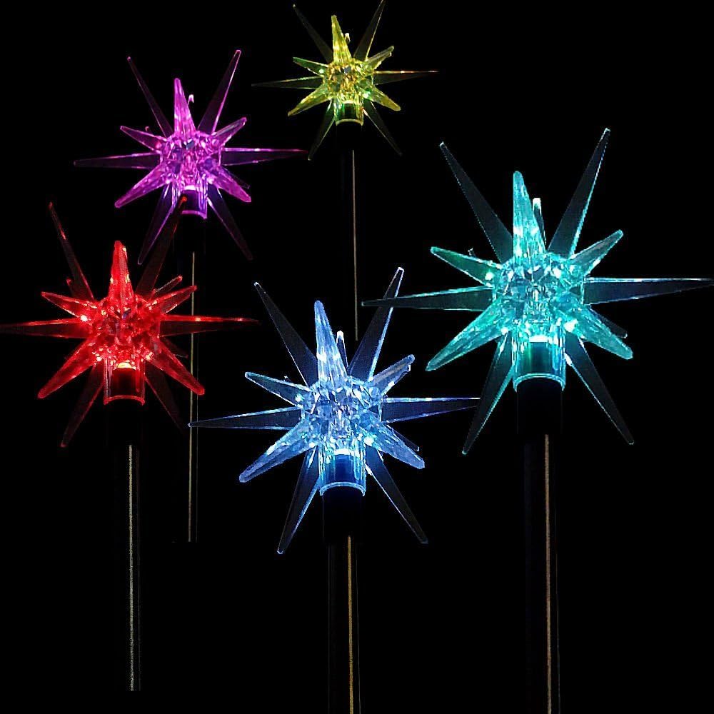1011-2 Sparkling Solar Star Lights Garden Stake (Set of 2)