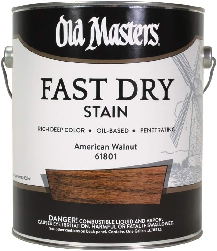 1 Gal Old Masters 61801 American Walnut Fast Dry Stain Interior Oil-Based Wood Stain