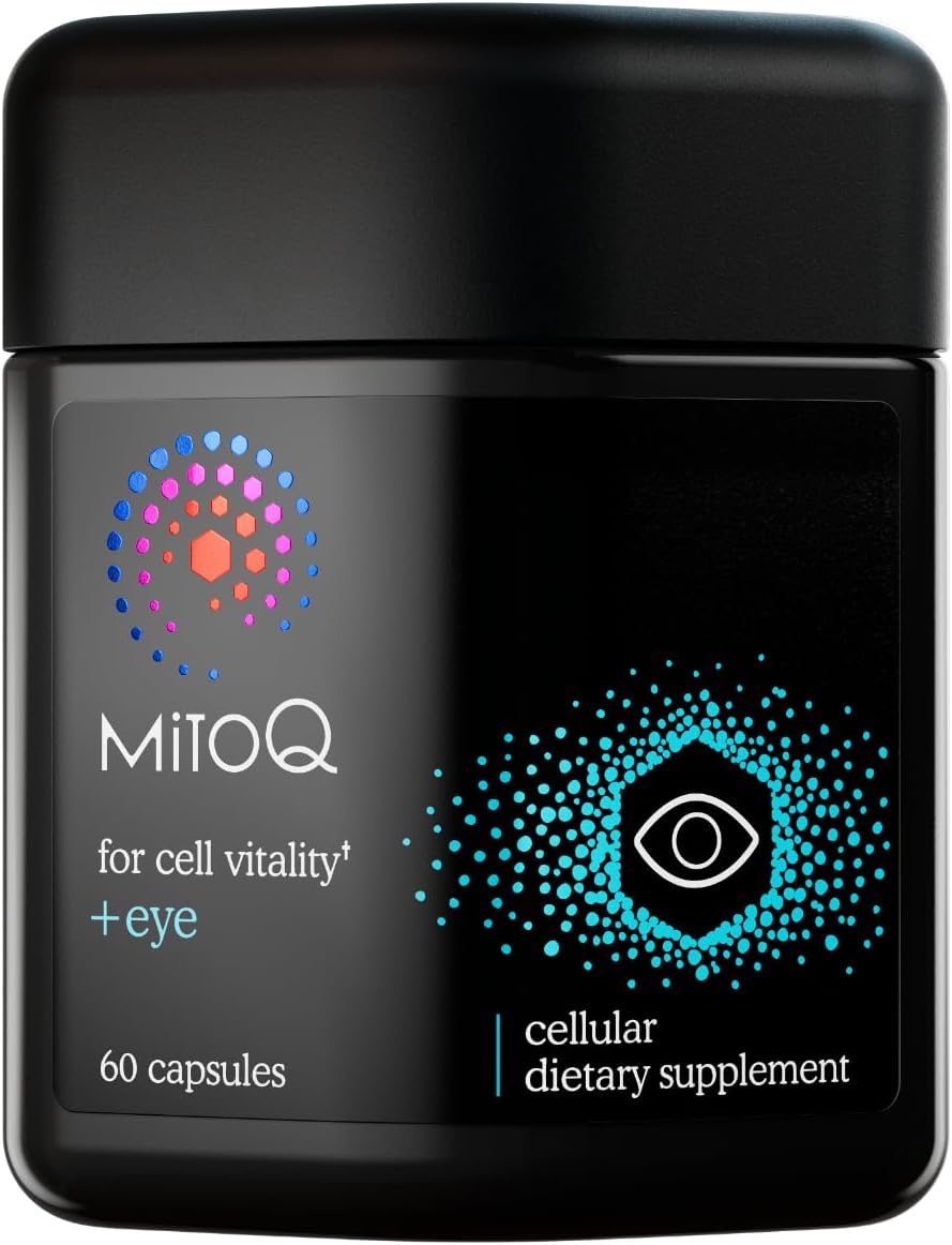 MitoQ +Eye – Eye Health Supplement with Lutein & Zeaxanthin (5:1 Ratio), Bilberry, Maritime Pine Bark, Zinc, Mitoquinol | Supports Macular Health