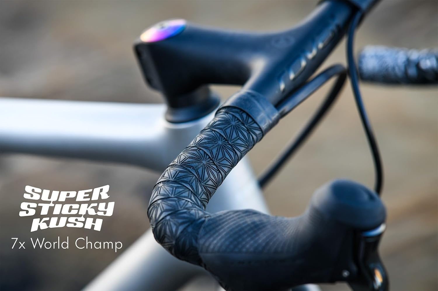 Supacaz Super Sticky Kush Black Bar Tape - Cycling Road Bike Handlebar Grip Tape Wrap