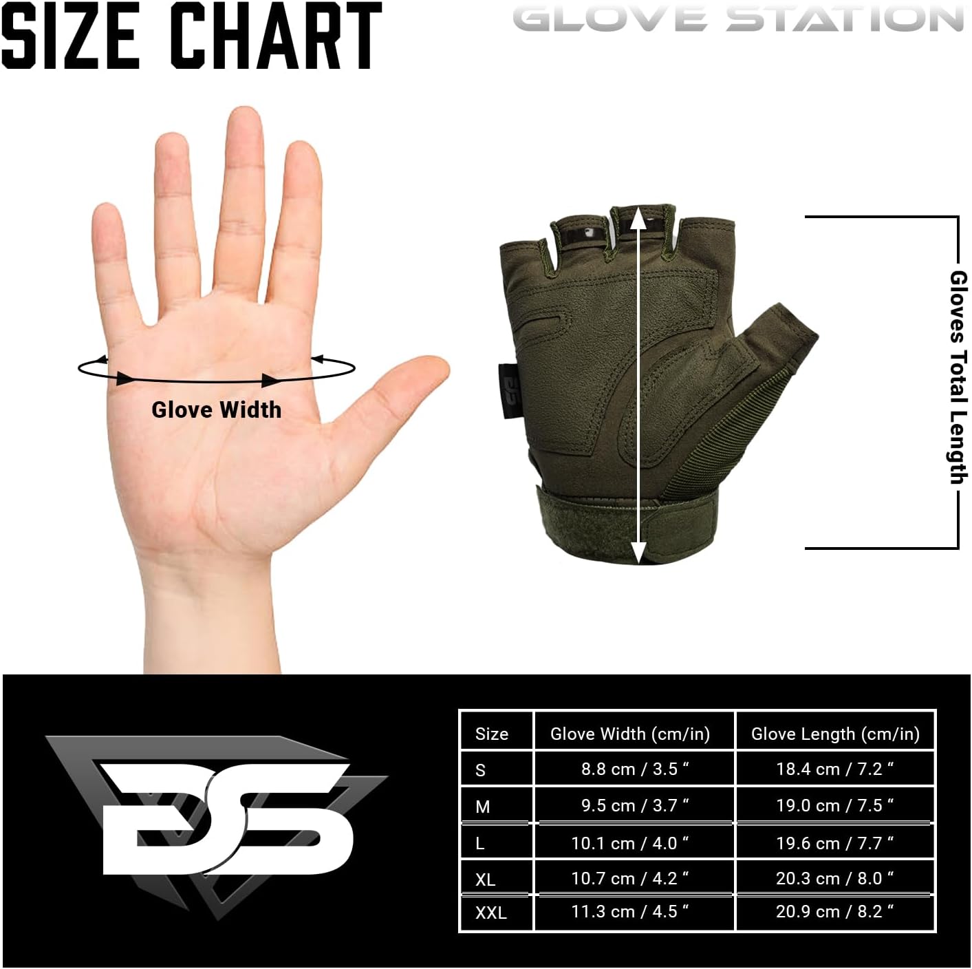 Glove Station Fingerless Knuckle Motorcycle Gloves, TACHK200