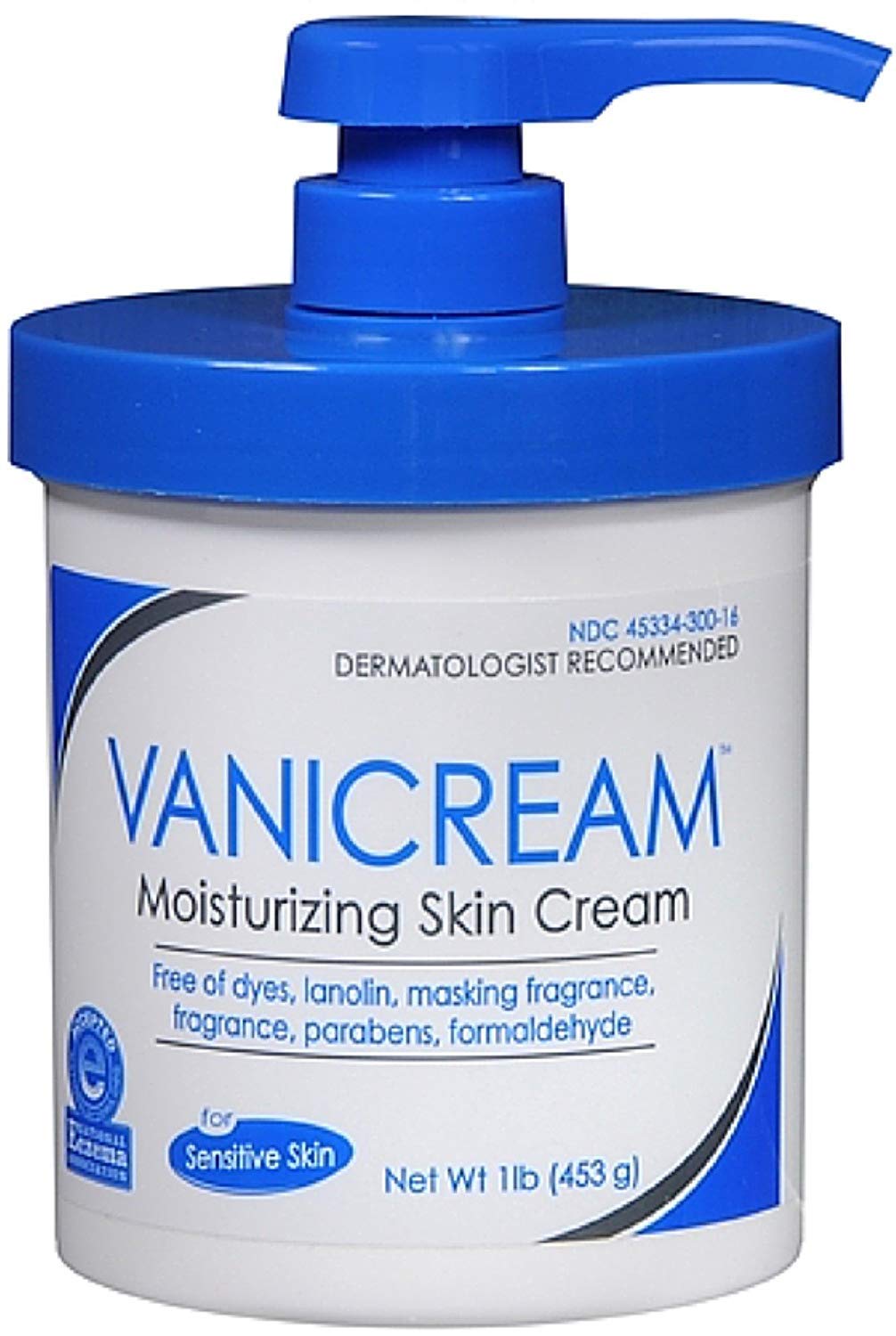Vanicream Skin Cream With Pump Dispenser 16 oz (Pack of 10)
