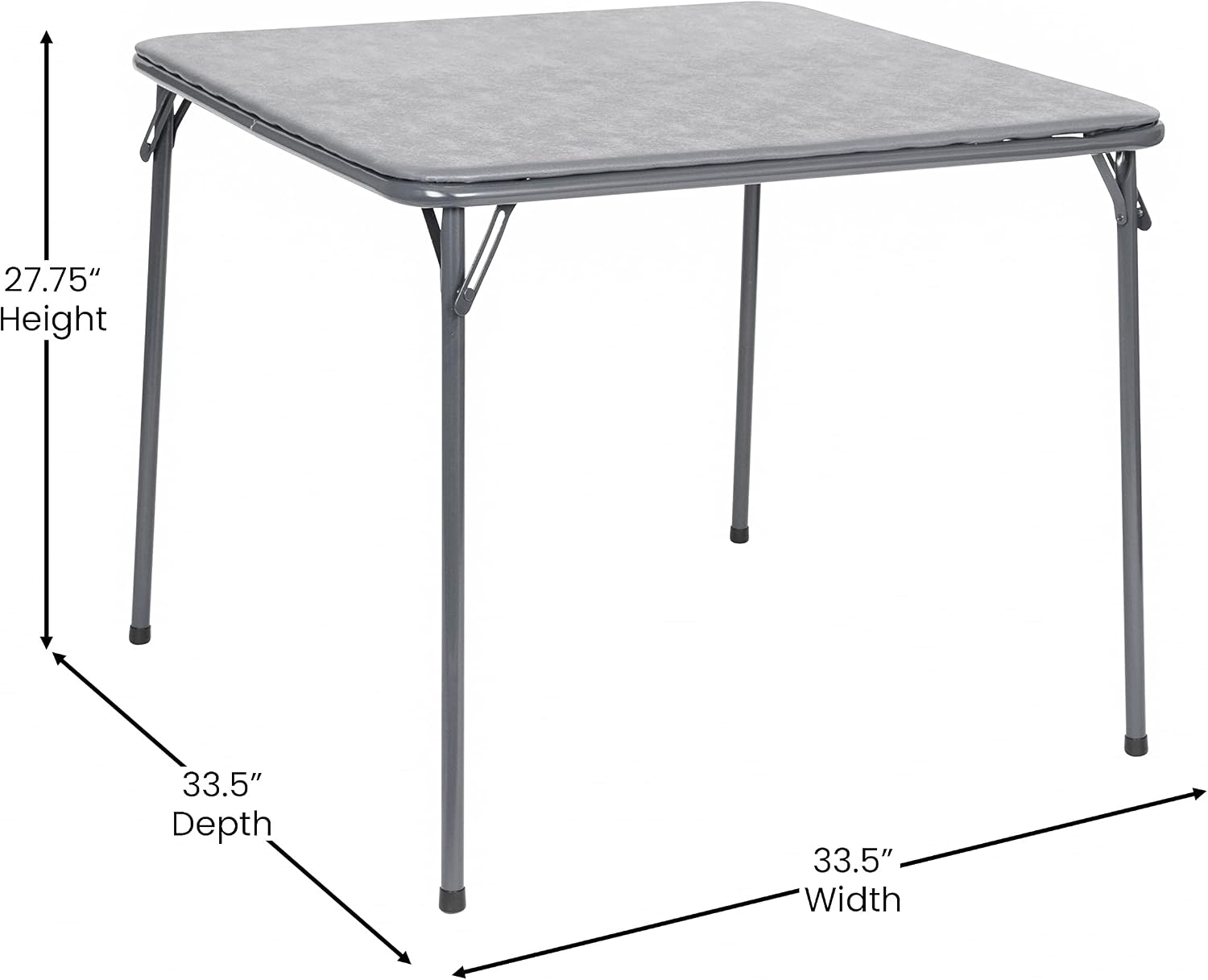 Flash Furniture Madelyn 33.5" Square Folding Multipurpose Card Table with Padded Vinyl Top, Portable Folding Game Table for 4 Players, Black