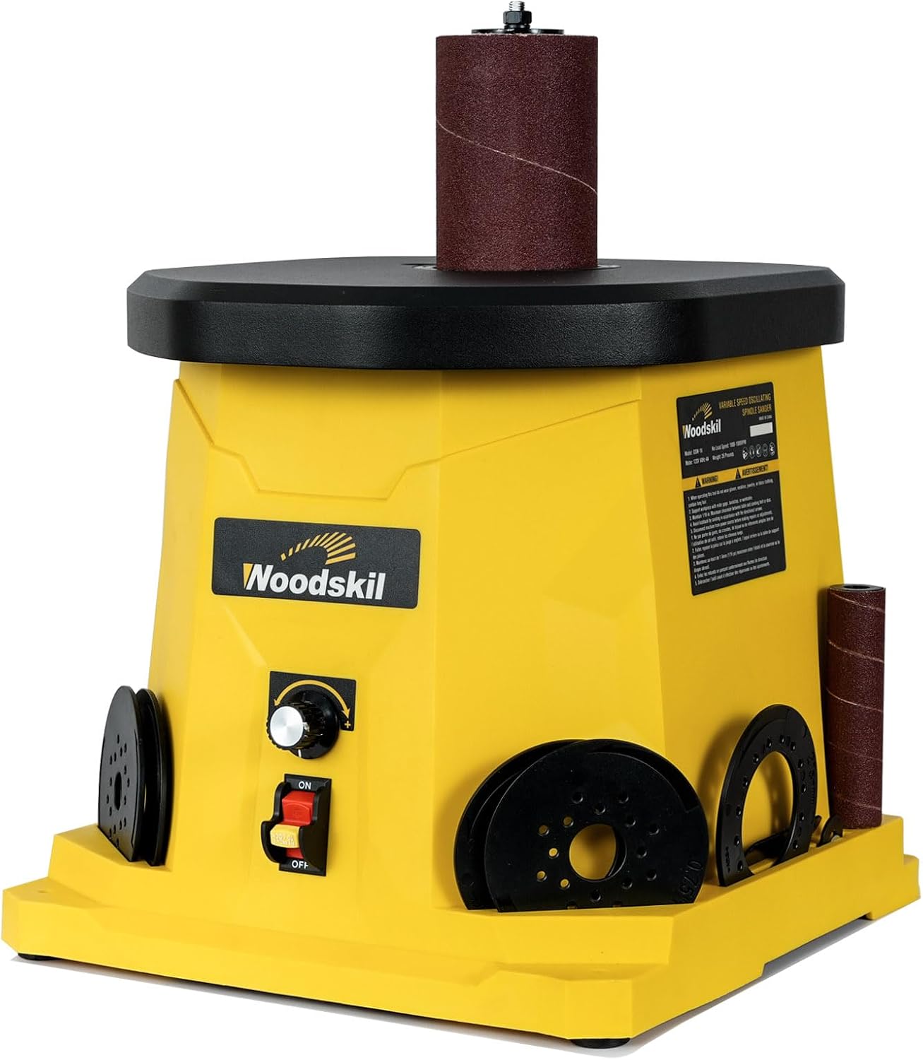 Woodskil Variable Speed Oscillating Spindle Sander for Wood,4A | Spindle Sander with 1000-1800RPM,6 Sleeves,Compact Design for Curved Edges,Contours,Slots,Detail Work