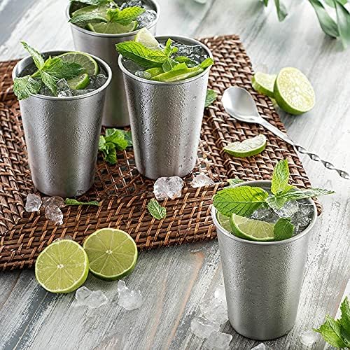 6 Pack 8 oz Stainless Steel Kids Cups, Children's Pint Cups, Stackable Metal Cups, Shatterproof Drinking Glasses