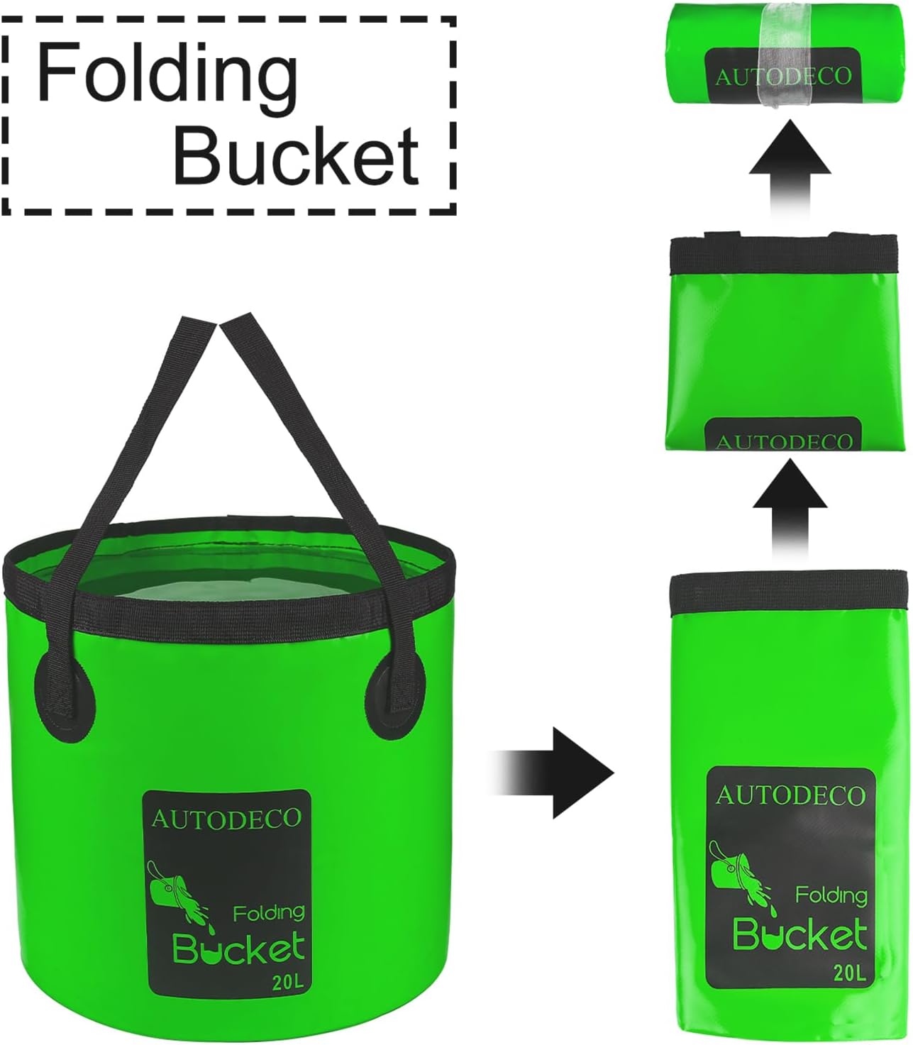 Collapsible Bucket 5 Gallon Container Folding Water Bucket Portable Wash Basin 20L
