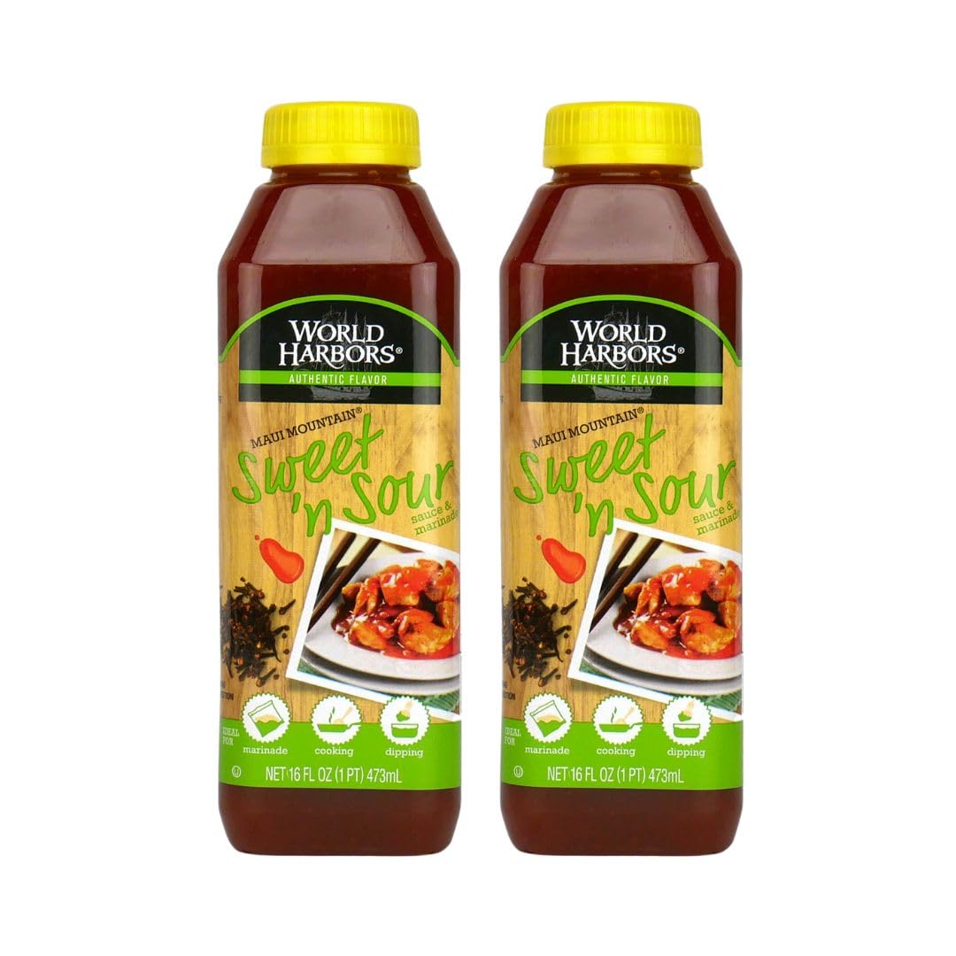 World Harbors Jamaican Jerk Sauce Sweet & Spicy Marinade for Jamaican Jerky Seasoning Chicken, Sirloin, Shrimp Jerk Seasoning Jamaican Style - Flavors for Dipping, Glazing 16 oz (Pack of 2)