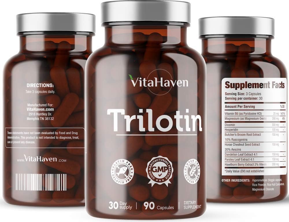 Trilotin: Swollen Feet and Ankles Treatment for Women and Men with Edema of The Lower Leg - Reduce Swelling in Feet and Ankles from Water Retention