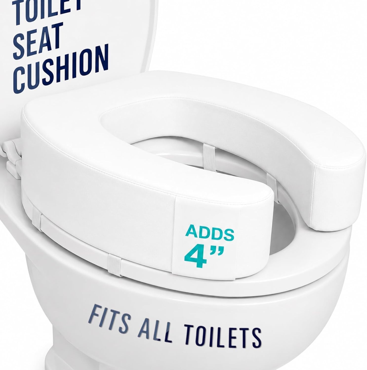 Vive Toilet Seat Cushion (Soft Cushioned Foam) - Easy Clean Soft Padded