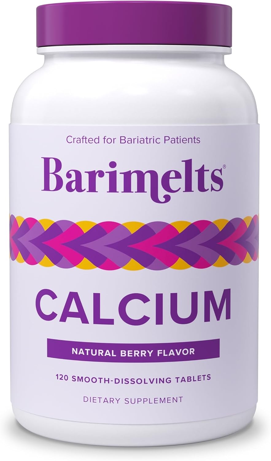 BariMelts Calcium Citrate with Vitamin D3 & Magnesium, 120 Smooth-Dissolving Tablets (1-Month Supply), Bariatric Calcium Supplements for Women, Natural Berry Flavor​