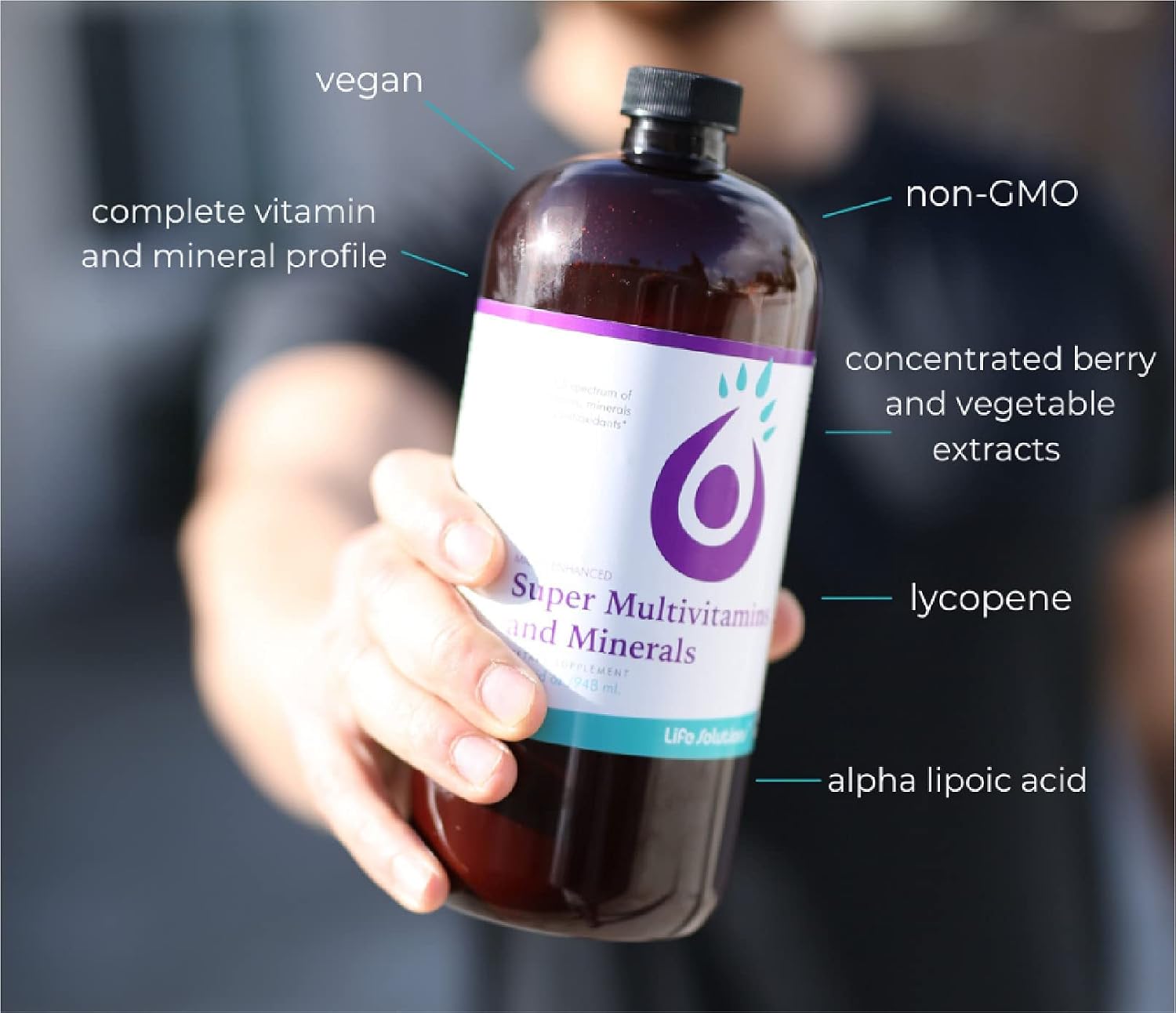 Liquid Super Multivitamin and Minerals, 16 oz | Premium Vitamins for Enhanced Absorption, Daily Supplement for Optimal Health and Wellness