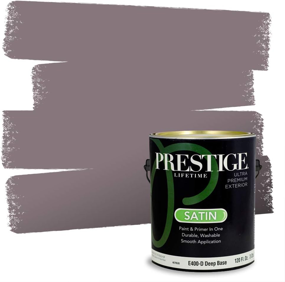 PRESTIGE Paints Exterior Paint and Primer In One, 1-Gallon, Satin, Comparable Match of Sherwin Williams* Ash Violet*