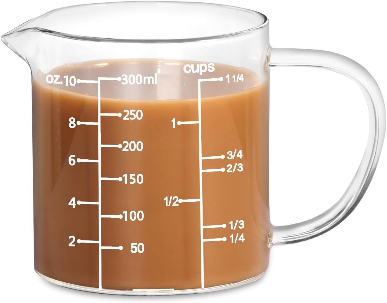 2 Cup Glass Measuring Cup, [Insulated handle, V-Shaped Spout], High Borosilicate Glass Measuring Cup for Kitchen or Restaurant, Easy To Read, 500 ML (0.5 Liter, 2 Cup)