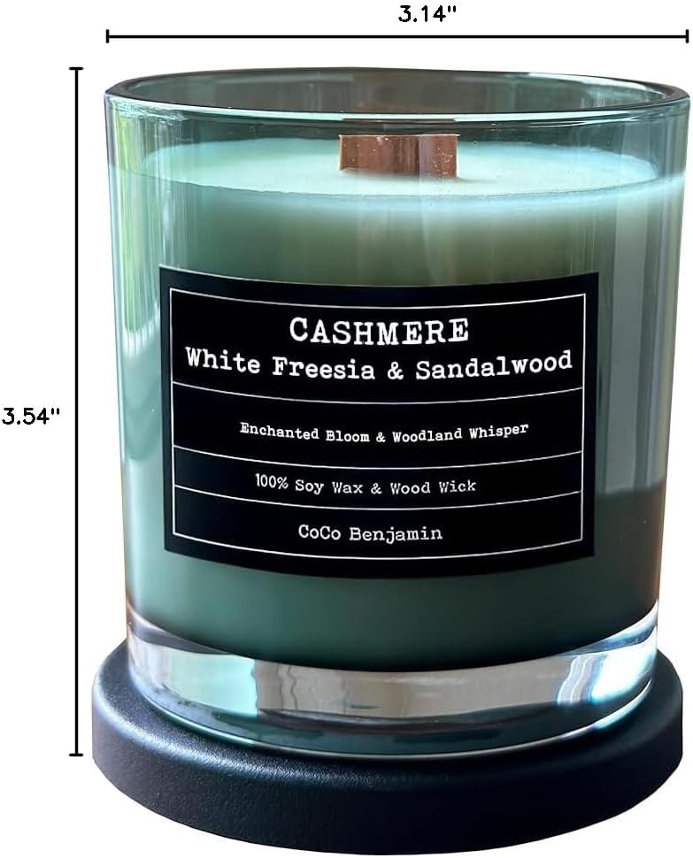 100% Natural Soy Wax Candle by CoCo Benjamin - Highly Scented & Hand-Poured Luxury Candle ((Majestic Balsam Fir Trees) - Clean Burning Cotton Wick
