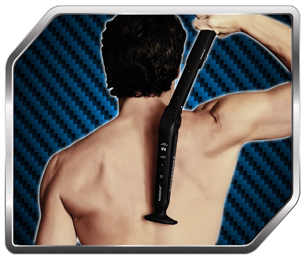 MANGROOMER Lithium Max Plus+ Back Hair Shaver (New 7th Generation) Complete Attachment Head With Shock Absorber Neck & New 50% wider Blade Design